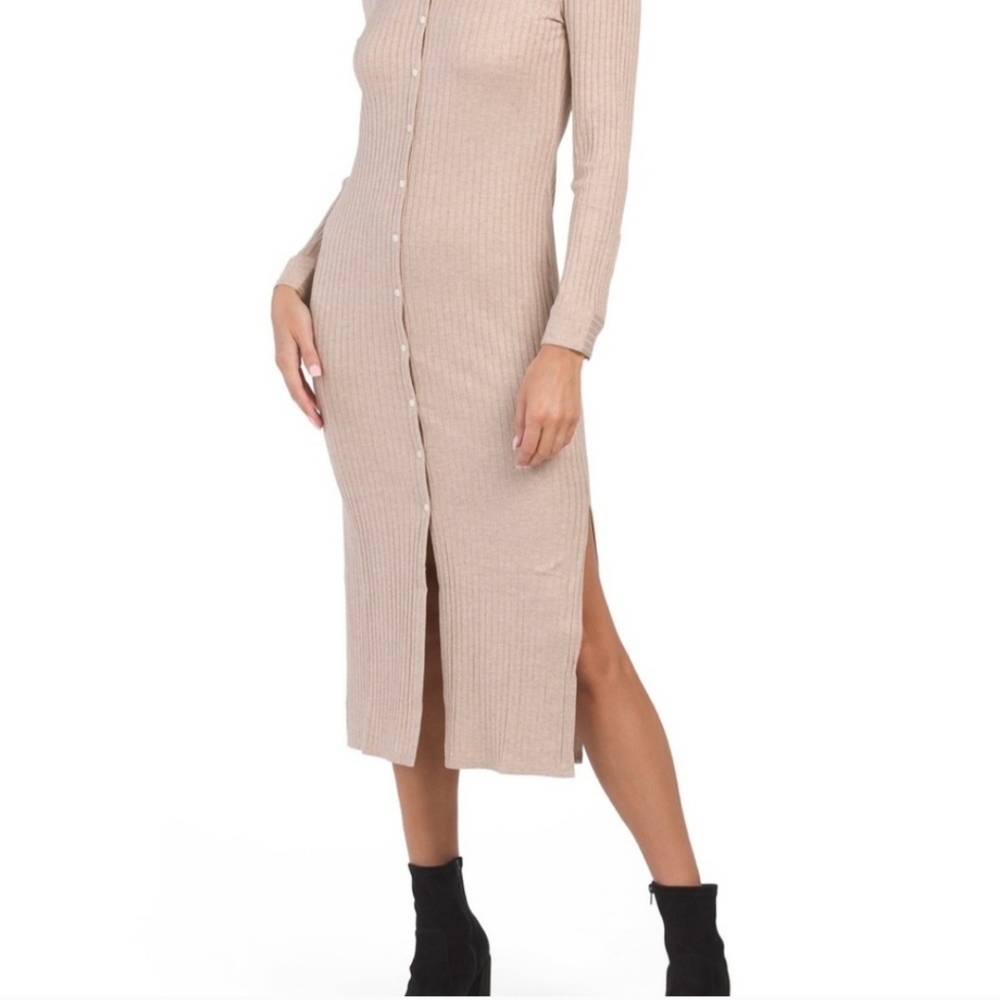 Theory ribbed long dress